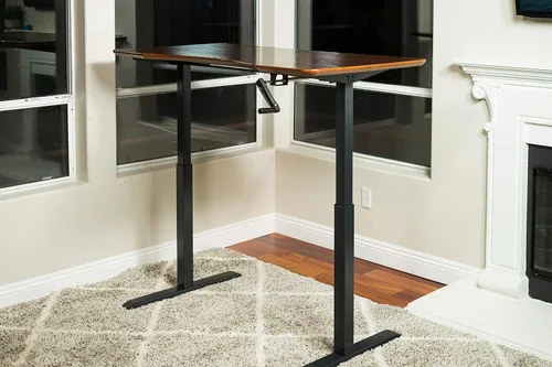 Vista 2 de Marco de escritorio con manivela ajustable, mesa no incluida, altura máxima de 48.56 pulgadas, color negro