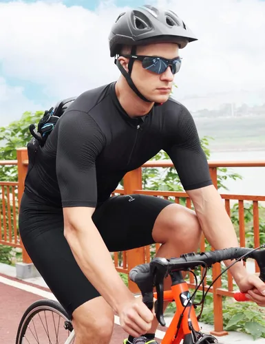 Vista 5 de Przewalski Camiseta de ciclismo de manga corta para hombre, camisetas de ciclismo para ciclismo de carretera y grava