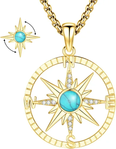 Vista 25 de Collar de Brújula para Hombres y Mujeres de Plata de Ley 925 con Colgante de Urna para Cenizas, Colgante de Medallón con Foto, Collar de Ancla