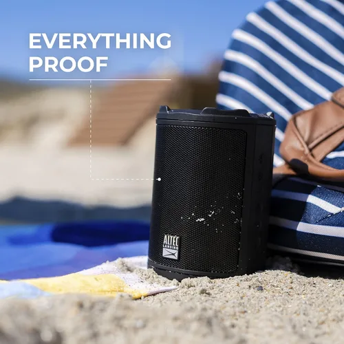 Vista 2 de Altec Lansing - Altavoz Bluetooth inalámbrico HydraMotion con sonido de 360 grados, impermeable IP67 portátil para exteriores, a prueba de golpes, a