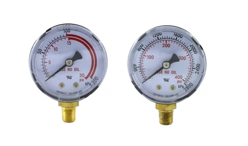 Vista 7 de Manómetro de alta presión para regulador de propano 0-400 psi - 2 pulgadas para reguladores LDB
