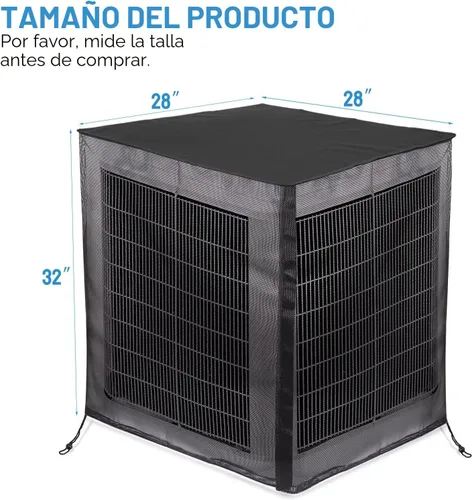 Vista 7 de Joiish Fundas de aire acondicionado para exteriores, malla completa con parte superior impermeable desmontable, transpirable y para todas