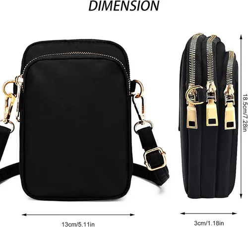 Vista 4 de WITERY Bolso cruzado de nailon impermeable para teléfono celular, monedero para teléfono inteligente para mujer