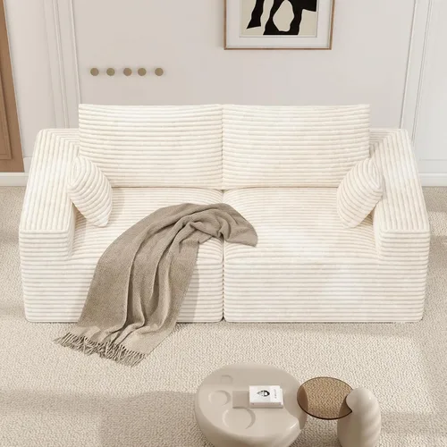 Vista 36 de Sofá modular de 146 pulgadas, sofás de nube convertibles en forma de U para sala de estar con otomana, juego de sofá de pana de 6 plazas sin hueso