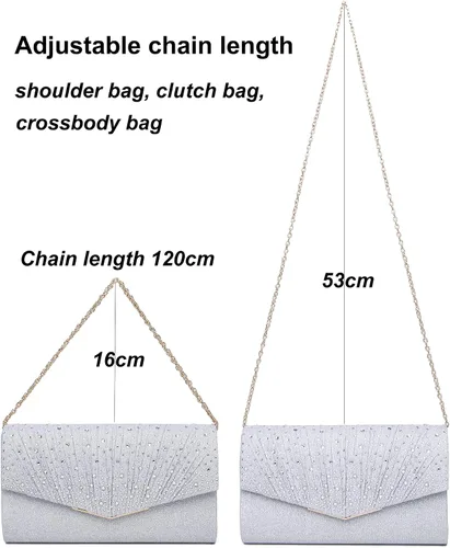 Vista 5 de MUDUO Monederos de mano con diamantes de imitación para mujer, monederos y bolsos formales de boda, fiesta, graduación, bolsas de dinero, regalo