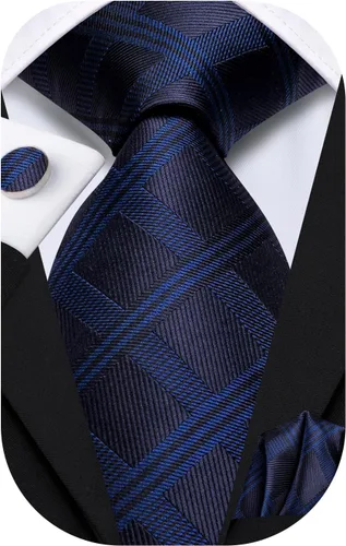 Vista 241 de Dubulle Corbata tejida de cachemira para hombre y gemelos de pañuelo para hombre, conjunto de gemelos para boda formal y negocios