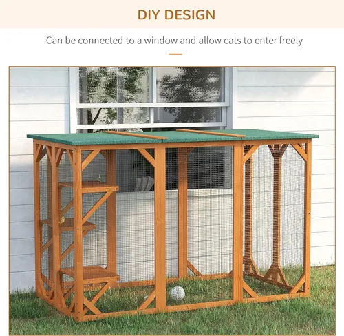 Vista 4 de Multi-Layer Large Cat House with Water-Resistant Roof for Indoor/Outdoor Use