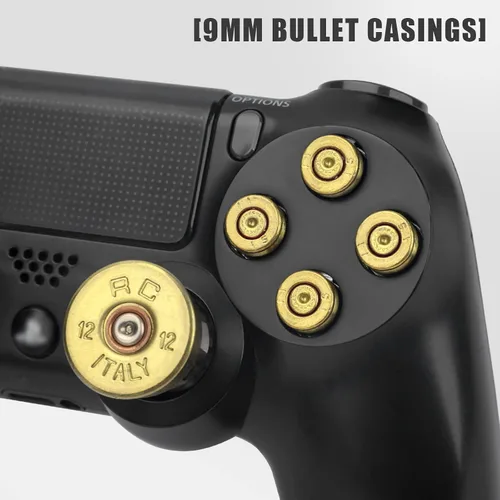 Vista 4 de TOMSIN Botones de bala de metal dorado y palanca de mando de bala para mandos PS4