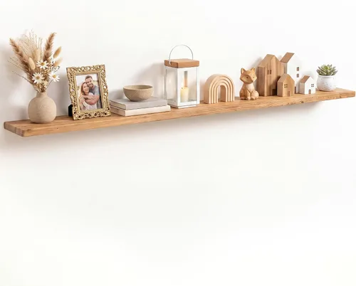 Vista 66 de Estantes flotantes para decoración de pared, estantes rústicos de madera recuperada de 24 x 8 pulgadas, estantes de montaje en pared resistentes