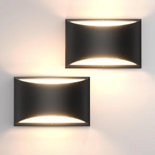 Vista 8 de Tipace Modernos apliques LED de pared para interiores, 2 paquetes de luces de pared interiores cableadas de aluminio hacia arriba y hacia abajo, luz