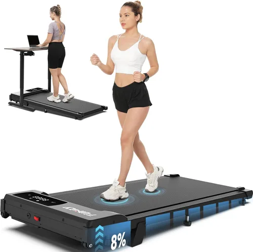 Vista 10 de ANCHEER Under Desk Walking Pad Treadmill for Home Office with Incline Rosa Pro