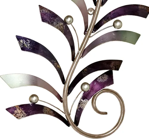Vista 4 de Natures Dance - Juego de 2 piezas de arte de pared de metal, color morado