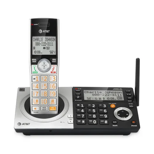 Vista 18 de AT&T DECT 6.0 Teléfono inalámbrico para el hogar y la empresa con contestador, pantalla a color grande de 5", atajo de un solo toque, conferencia