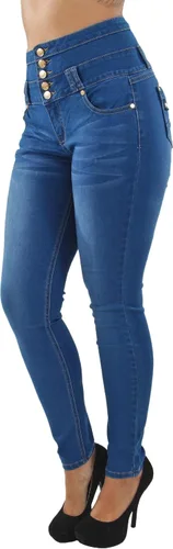 Vista 3 de Fashion2Love - Pantalones colombianos levanta glúteos, ajustados, de cintura alta (ML1)