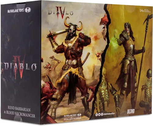 Vista 15 de McFarlane Toys - Diablo IV Rend Bárbaro y Nigromante de Sangre Paquete de 2 Figuras Posadas con Etiqueta de Oro 1:12 Escala 1:12, Etiqueta Dorada