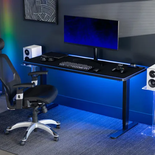 Vista 8 de VIVO DESK-PAD60-24 - Alfombrilla de escritorio grande de 60 x 24 pulgadas con iluminación RGB para ambiente de oficina y juegos inmersivos