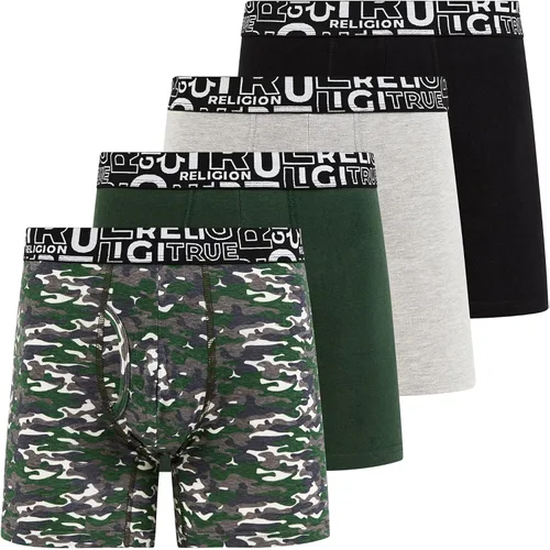 Vista 10 de True Religion Mens Boxer Briefs Cotton Stretch Underwear for Men Pack of 4 Negro