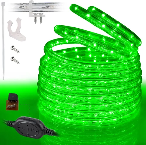 Vista 13 de Cuerda de luces LED de color blanco cálido de 10 pies, conectable al aire libre, permanente, impermeable, iluminación exterior, funda de PVC