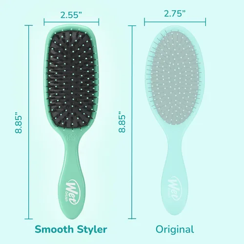 Vista 5 de Wet Brush Potenciador de Brillo, Aqua, Cerdas Naturales de Jabalí con Tecnología IntelliFlex Ultra-Suave, Deja el Cabello Brillante y Suave, Cepillo