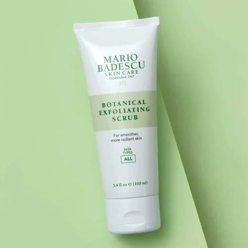 Vista 7 de Mario Badescu Exfoliante botánico para todo tipo de piel, exfoliante facial con semillas de palma marfil y extracto de té verde, lavado facial