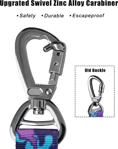Vista 5 de Hotsky Correa táctica para perro resistente para perros medianos y grandes que tiran, 4-6 pies, resistente correa elástica para perro que absorbe