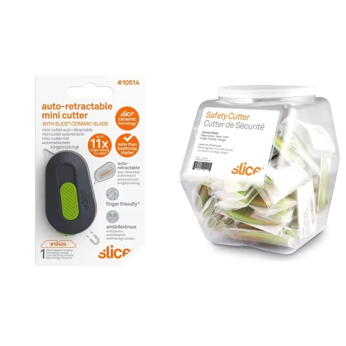 Vista 8 de Slice 10515 Mini cortador de caja y micro hoja de cerámica, cortador de seguridad, apto para dedos, corta embalaje de ampolla, papel e ideal para La