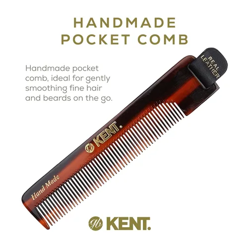 Vista 3 de Kent NU22 - Peine de bolsillo de dientes finos hecho a mano para hombres, mujeres y niños, alisador de pelo para el cuidado diario del cabello
