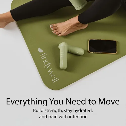 Vista 6 de Lindywell Juego de 2 pesas de mano de agarre suave, 2.2 libras, pesas de mano para mujeres y hombres, tonificación fina, pilates, terapia física