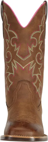 Vista 2 de J's.o.l.e Botas vaqueras de moda para mujer, punta cuadrada, anchas, media pantorrilla, vaqueras occidentales