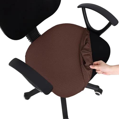 Vista 12 de Smiry Fundas de asiento de silla de computadora de oficina, de jacquard elástico, extraíbles, lavables, antipolvo, protectores de cojín para silla