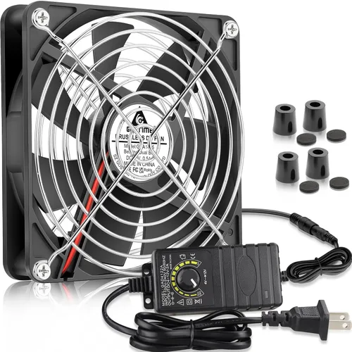 Vista 10 de GDSTIME Ventilador de computadora de 3.150 in con enchufe de CA, ventilador 110 V, 120 V, 220 V, 240 V, pequeña caja sin escobillas de 12 V