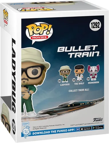 Vista 3 de Funko Pop Movies: Bullet Train - Ladybug - 1/6 probabilidades para variante de persecución rara - (los estilos pueden variar) - Figura de vinilo