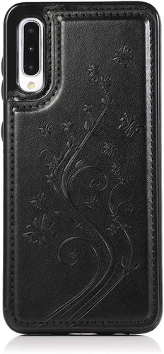 Vista 7 de Funda de teléfono para Samsung Galaxy A50 con protector de pantalla de vidrio templado y tarjetero con soporte para tarjetero, accesorios de cuero