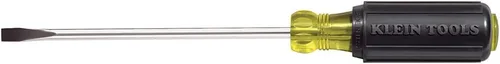 Vista 9 de Klein Tools 605-4 desarmador con punta de gabinete de 1/4 pulgadas, fabricado en EE. UU., mango redondo resistente de 4 pulgadas
