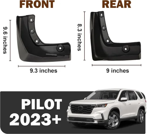 Vista 2 de Muslogy para Honda Pilot 2023 2024 2025 Guardabarros Protectores contra salpicaduras para parachoques delanteros y traseros Accesorios Guardabarros