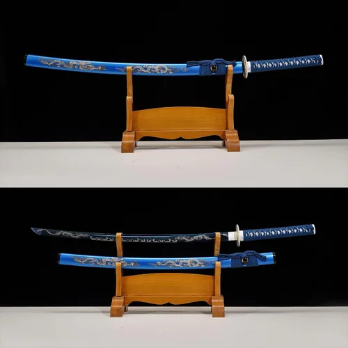 Vista 6 de 1045/1060 acero de alto carbono forjado a mano tradicional, espada katana templada térmicamente, espadas samurai japonesas, espadas completas