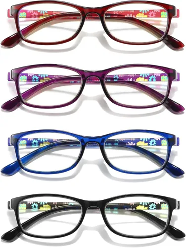 Vista 10 de Lentes de lectura para mujer, con bloqueo de luz azul, lectores de computadora, lentes flexibles antifatiga ocular/deslumbramiento/UV