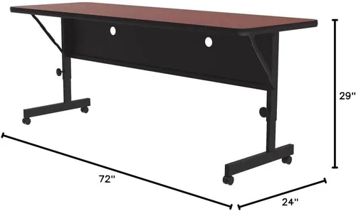 Vista 2 de Correll Deluxe (HPL) Mesa de oficina abatible, 24 x 72 pulgadas, cereza