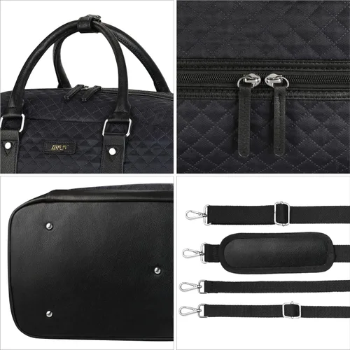 Vista 146 de IBFUN Bolsas de fin de semana para mujer, bolsa grande de lona para viaje, bolsa de viaje con compartimento para zapatos, 21 pulgadas, juego de 3