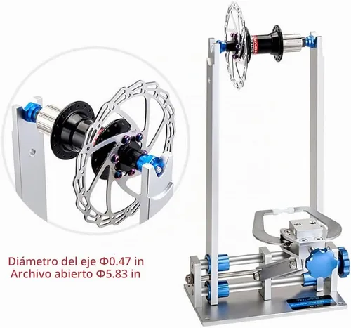 Vista 6 de Rueda de bicicleta Truing Stand Thru Axle Adapter 12/15/0.787 in herramienta de buje libre (Azul)