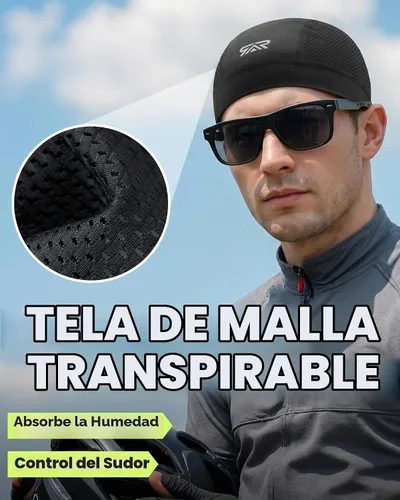 Vista 2 de Paquete de 3 protectores de casco de malla transpirable con diseño de calavera y control de sudor