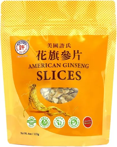 Vista 8 de Hsu's SKU 0126XXL-2 rebanadas de ginseng americano – 100% Wisconsin American – Rebanadas Jumbo clasificadas caja de 2 onzas