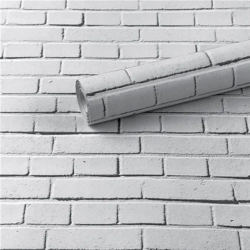 Vista 8 de H9252 - Papel tapiz con diseño de ladrillo para despegar y pegar, 17.7 pulgadas x 9.8 pies, papel de contacto autoadhesivo extraíble, impermeable