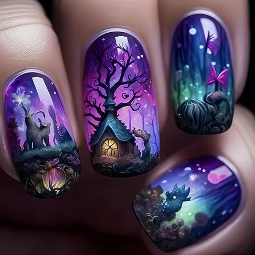 Vista 8 de 24 uñas postizas cuadradas a presión de longitud media para Halloween con diseño de telaraña, bonitos globos oculares, uñas postizas con pegamento