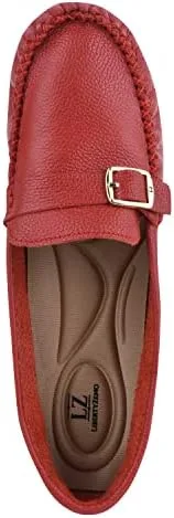 Vista 5 de Mocasines de cuero genuino para mujer, zapatos planos cómodos y ligeros, mocasines casuales