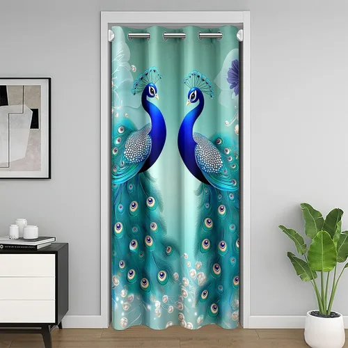 Vista 28 de Erosebridal Cortina de puerta de teñido anudado, cortina opaca bohemia, cortina exótica abstracta en espiral, elegante cortina hippie para puerta