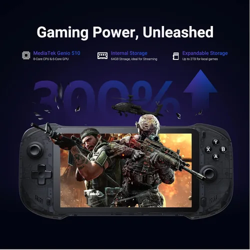 Vista 7 de OnePro Cloud Handheld Portable Remote Play Gaming Console, For Xbox Cloud Gaming, NVIDIA GeForce NOW, Playstation, PC, Long-Battery Life, 7" 1080P