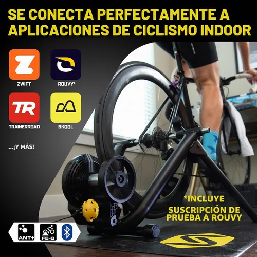 Vista 7 de Saris M2 Smart - Entrenador de bicicleta de resistencia electromagnética para interiores, compatible con la aplicación Zwift