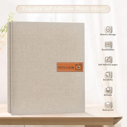 Vista 2 de Popotop Álbum de fotos grande autoadhesivo 4x6 5x7 8x10 Álbum de recortes DIY Libro de imágenes, Regalos para mamá, familia, bebé y boda