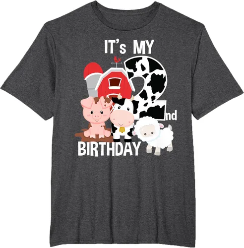 Vista 63 de Camiseta para fiesta de 2 años con texto en inglés "It's My 2nd Birthday", Negro